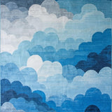 Ultra Soft Area Rug, Non Slip, Stain Resistant, Washable Area Rugs for Living Room, Bedroom, Contemporary Cool Hue Arrangement(Blue)