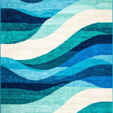 Elegant Plush Abstract Waves(Blue)