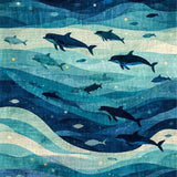 Ultra Soft Area Rug, Non Slip, Stain Resistant, Washable Area Rugs for Living Room, Bedroom, Underwater Whale and Dolphin School with 3D Ocean Depths and Sea Creatures(Blue)