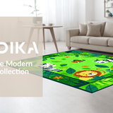Ultra Soft Area Rug, Non Slip, Stain Resistant, Washable Area Rugs for Living Room, Bedroom, Lively Multicolor Animal Print(Green)