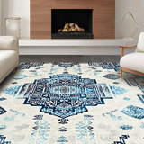 Elegant Ivory Blue Abstract Design(Beige)