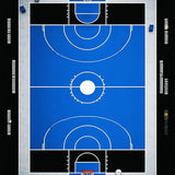 Dynamic Black and White Court Print(Blue)