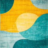 Ultra Soft Area Rug, Non Slip, Stain Resistant, Washable Area Rugs for Living Room, Bedroom, Eclectic Abstract Decorative Piece(Yellow)