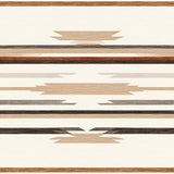 Ultra Soft Area Rug, Non Slip, Stain Resistant, Washable Area Rugs for Living Room, Bedroom, Retro Southwest Patterned with Neutral Stripes and Chevron Accents(Beige)