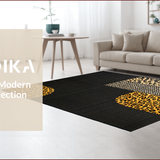 Ultra Soft Area Rug, Non Slip, Stain Resistant, Washable Area Rugs for Living Room, Bedroom, Chic Earthy Toned Leopard Design(Black)