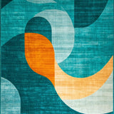 Ultra Soft Area Rug, Non Slip, Stain Resistant, Washable Area Rugs for Living Room, Bedroom, Chic Vibrant Color Block Arrangement(Blue)