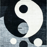 Ultra Soft Area Rug, Non Slip, Stain Resistant, Washable Area Rugs for Living Room, Bedroom, Modern Yin-Yang Patterned Delight(Black)