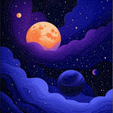 Celestial Blue Toned Galaxy Print(Blue)