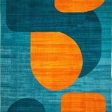 Ultra Soft Area Rug, Non Slip, Stain Resistant, Washable Area Rugs for Living Room, Bedroom, Vibrant Mid Century Modern Hallway Rug(Blue)