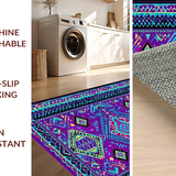 Ultra Soft Area Rug, Non Slip, Stain Resistant, Washable Area Rugs for Living Room, Bedroom, Charming Vibrant Folk Design(Purple)