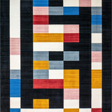 Ultra Soft Area Rug, Non Slip, Stain Resistant, Washable Area Rugs for Living Room, Bedroom, Chic Minimalist Dual-Tone Alignment(Black)