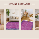 Ultra Soft Area Rug, Non Slip, Stain Resistant, Washable Area Rugs for Living Room, Bedroom, Playful Pink Whimsical Design(Pink)