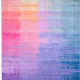 Ultra Soft Area Rug, Non Slip, Stain Resistant, Washable Area Rugs for Living Room, Bedroom, Radiant Soft Rainbow Fusion Style(Pink)