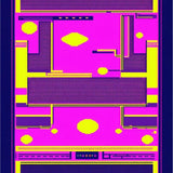 Ultra Soft Area Rug, Non Slip, Stain Resistant, Washable Area Rugs for Living Room, Bedroom, Artful 80s Inspired Dynamic Shapes(Purple)