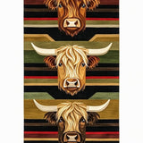 Ultra Soft Area Rug, Non Slip, Stain Resistant, Washable Area Rugs for Living Room, Bedroom, Eclectic Christmas Cattle Imagery(Brown)