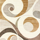 Ultra Soft Area Rug, Non Slip, Stain Resistant, Washable Area Rugs for Living Room, Bedroom, Contemporary Geometric Area with Cream and Brown Swirl(Beige)