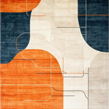 Ultra Soft Area Rug, Non Slip, Stain Resistant, Washable Area Rugs for Living Room, Bedroom, Personalized Commercial Rug Modern Abstract Art for Office Spaces(Orange)