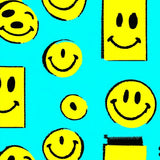 Bold Graphic Circular Happy Motif(Blue)