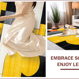 Ultra Soft Area Rug, Non Slip, Stain Resistant, Washable Area Rugs for Living Room, Bedroom, Chic Abstract Textured Aesthetic(Yellow)