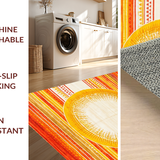 Ultra Soft Area Rug, Non Slip, Stain Resistant, Washable Area Rugs for Living Room, Bedroom, Bold Colorful Sunray Style(Orange)