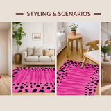 Ultra Soft Area Rug, Non Slip, Stain Resistant, Washable Area Rugs for Living Room, Bedroom, Soft Pastel Hybrid Animal Design(Pink)