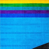 Ultra Soft Area Rug, Non Slip, Stain Resistant, Washable Area Rugs for Living Room, Bedroom, Retro Abstract Blue Waves(Blue)