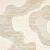 Rustic Shaped Area Unique Wavy Beige Cream Design Easy Clean Accent(Beige)