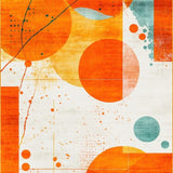 Ultra Soft Area Rug, Non Slip, Stain Resistant, Washable Area Rugs for Living Room, Bedroom, Striking Retro Artistic Expression(Orange)