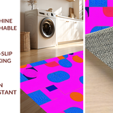 Ultra Soft Area Rug, Non Slip, Stain Resistant, Washable Area Rugs for Living Room, Bedroom, Whimsical Pink Geometric Landscape(Pink)