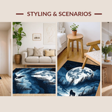 Dreamy Night Sky Wolf Illustration(Blue)