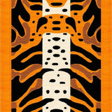 Ultra Soft Area Rug, Non Slip, Stain Resistant, Washable Area Rugs for Living Room, Bedroom, Exotic Striped Animal Motif(Orange)