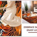 Ultra Soft Area Rug, Non Slip, Stain Resistant, Washable Area Rugs for Living Room, Bedroom, Bold Spiritual Animal Motif(Orange)