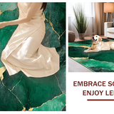 Ultra Soft Area Rug, Non Slip, Stain Resistant, Washable Area Rugs for Living Room, Bedroom, Modern Opulent Marble Aesthetic(Green)