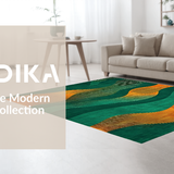 Ultra Soft Area Rug, Non Slip, Stain Resistant, Washable Area Rugs for Living Room, Bedroom, Dynamic Abstract Animal Pattern(Green)