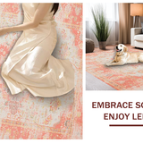 Ultra Soft Area Rug, Non Slip, Stain Resistant, Washable Area Rugs for Living Room, Bedroom, Soft Earthy Tones Aesthetic(Orange)