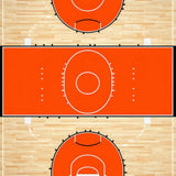 Ultra Soft Area Rug, Non Slip, Stain Resistant, Washable Area Rugs for Living Room, Bedroom, Dynamic Basketball Motif Round Mat(Orange)