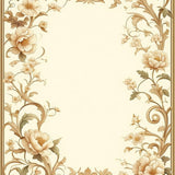 Artisan Inspired Mouse Pad with Vintage Beige Garden Motif and Scroll Border(Beige)