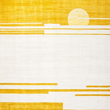 Ultra Soft Area Rug, Non Slip, Stain Resistant, Washable Area Rugs for Living Room, Bedroom, Chic Half Moon Bright Design(Yellow)