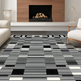 Stylish Geometric Black and White Motif(Black)