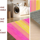 Ultra Soft Area Rug, Non Slip, Stain Resistant, Washable Area Rugs for Living Room, Bedroom, Vibrant Multi-Hued Trellis Style(Yellow)