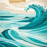 Ultra Soft Area Rug, Non Slip, Stain Resistant, Washable Area Rugs for Living Room, Bedroom, Funky Wave Coastal Area Rug with Aqua and Beige Tones(Blue)