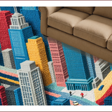 Ultra Soft Area Rug, Non Slip, Stain Resistant, Washable Area Rugs for Living Room, Bedroom, Kids Toy Car Play Rug(Blue)