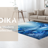 Ultra Soft Area Rug, Non Slip, Stain Resistant, Washable Area Rugs for Living Room, Bedroom, Contemporary Textured Surface Design(Blue)