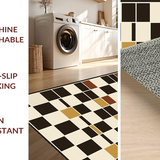 Ultra Soft Area Rug, Non Slip, Stain Resistant, Washable Area Rugs for Living Room, Bedroom, Sophisticated Neutral Plaid Motif(Brown)