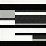 Ultra Soft Area Rug, Non Slip, Stain Resistant, Washable Area Rugs for Living Room, Bedroom, Chic Monochrome Striped Rug for Trendy Home Aesthetic(Black)