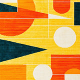 Ultra Soft Area Rug, Non Slip, Stain Resistant, Washable Area Rugs for Living Room, Bedroom, Mid Century Modern Colorful Arrangement(Yellow)