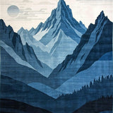 Contemporary Geometric Mountain Vibes(Blue)