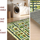 Ultra Soft Area Rug, Non Slip, Stain Resistant, Washable Area Rugs for Living Room, Bedroom, Dynamic Residential Community Motif(Brown)