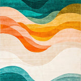 Ultra Soft Area Rug, Non Slip, Stain Resistant, Washable Area Rugs for Living Room, Bedroom, Colorful Gradient Swirl Abstract Art for Contemporary Spaces(Blue)