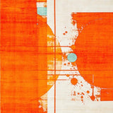 Ultra Soft Area Rug, Non Slip, Stain Resistant, Washable Area Rugs for Living Room, Bedroom, Bold Teal and Orange Geometric Fusion(Orange)